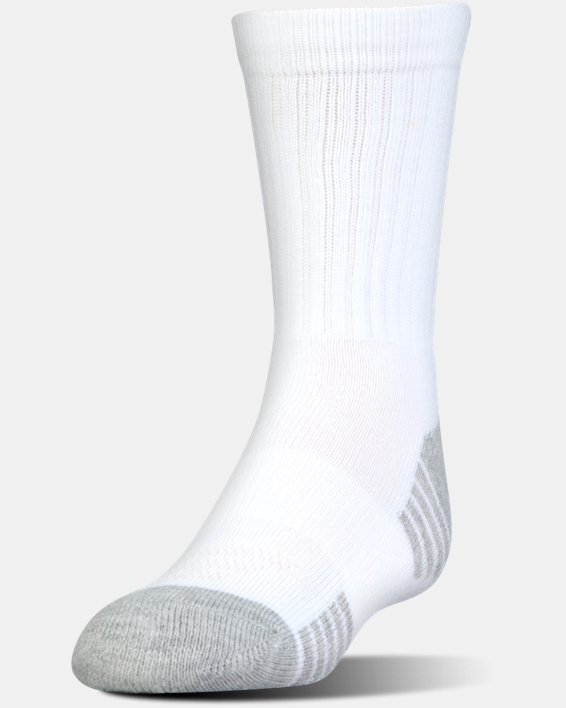 Unisex HeatGear® Tech Crew Socks - 3-Pack, White, pdpMainDesktop image number 3